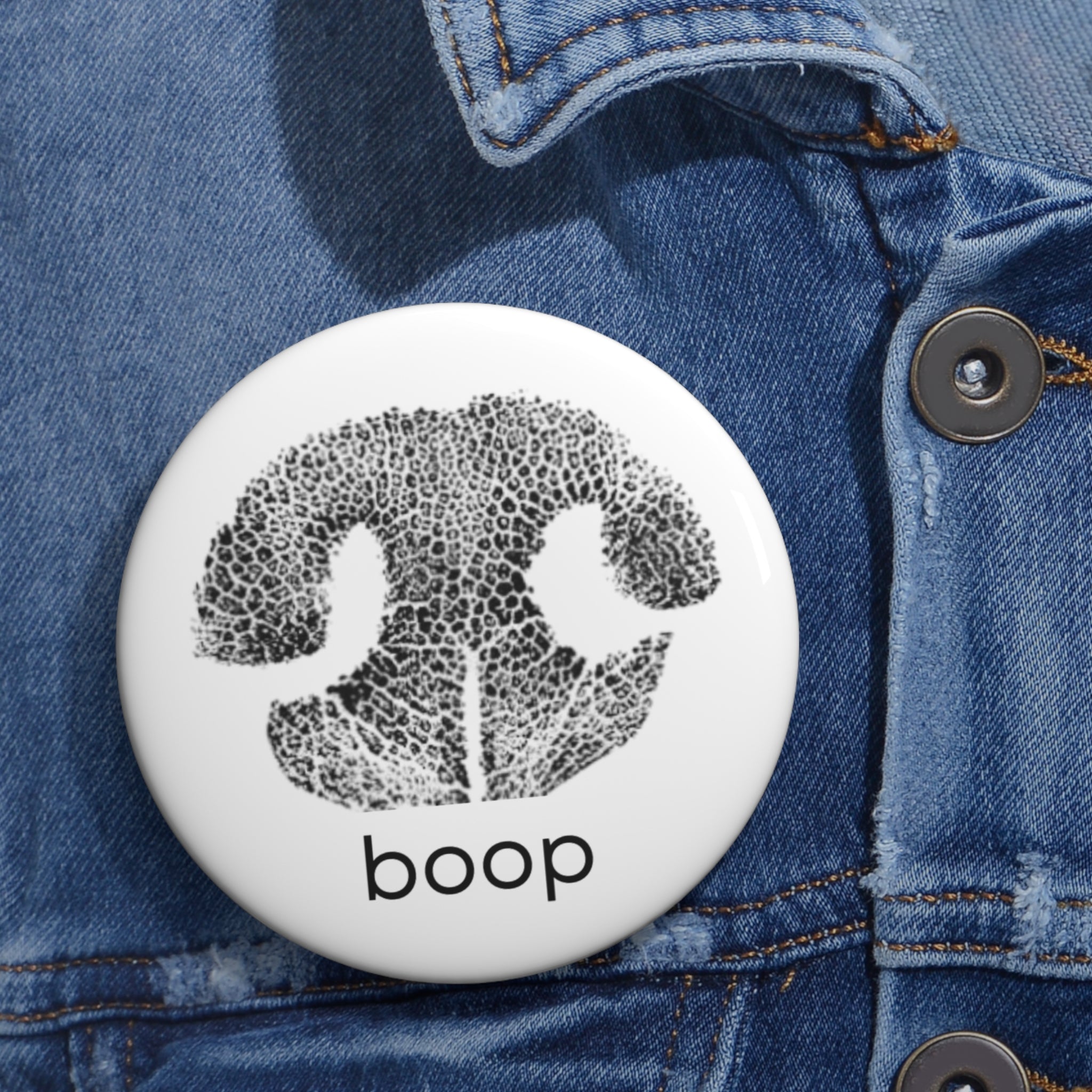 Pin Button - 'Boop' Dog Nose Imprint - Cute Unique Dog Owner Accessory - Great Gift for Backpack or Tote Bag, Pinback Badge