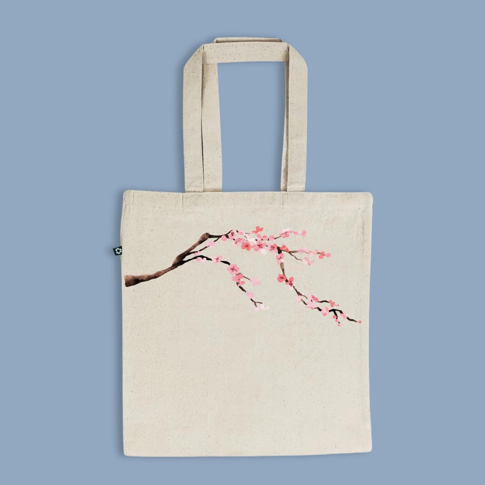 Cherry Blossom Tote Bag | Eco-Friendly 100% Recycled Cotton | Floral Market Bag for Nature Lovers | Cute & Elegant Design