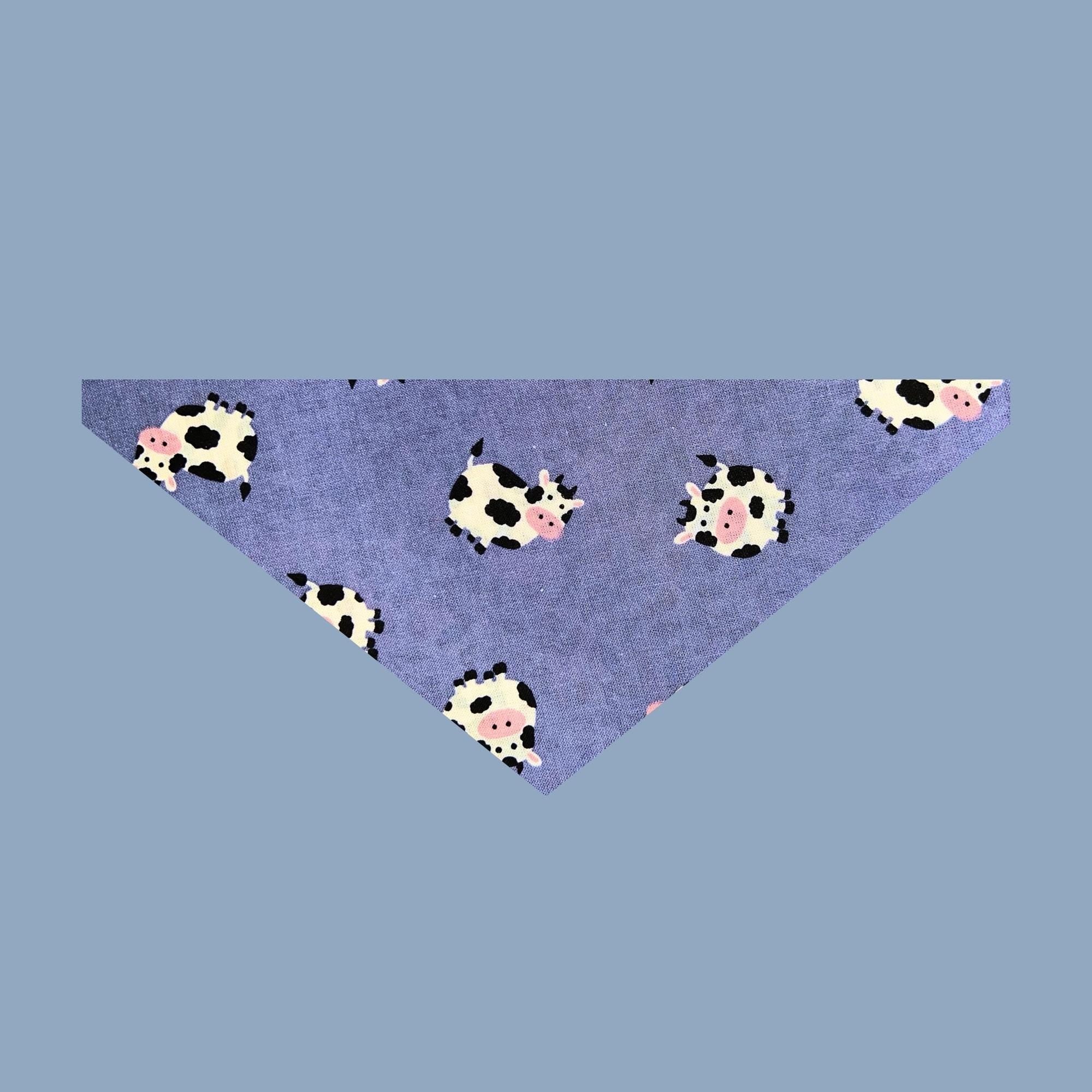 Cow Dog Bandana, Hand-Sewn Cotton Pet Scarf, Cute Farm Style Dog Accessory