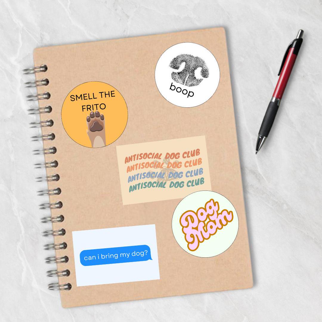 Can I Bring My Dog? Vinyl Sticker - 3x2 Inch Rectangle | Glossy | Dog Lover Gift | Text Message | Journal, Water Bottle, Notebook, Computer