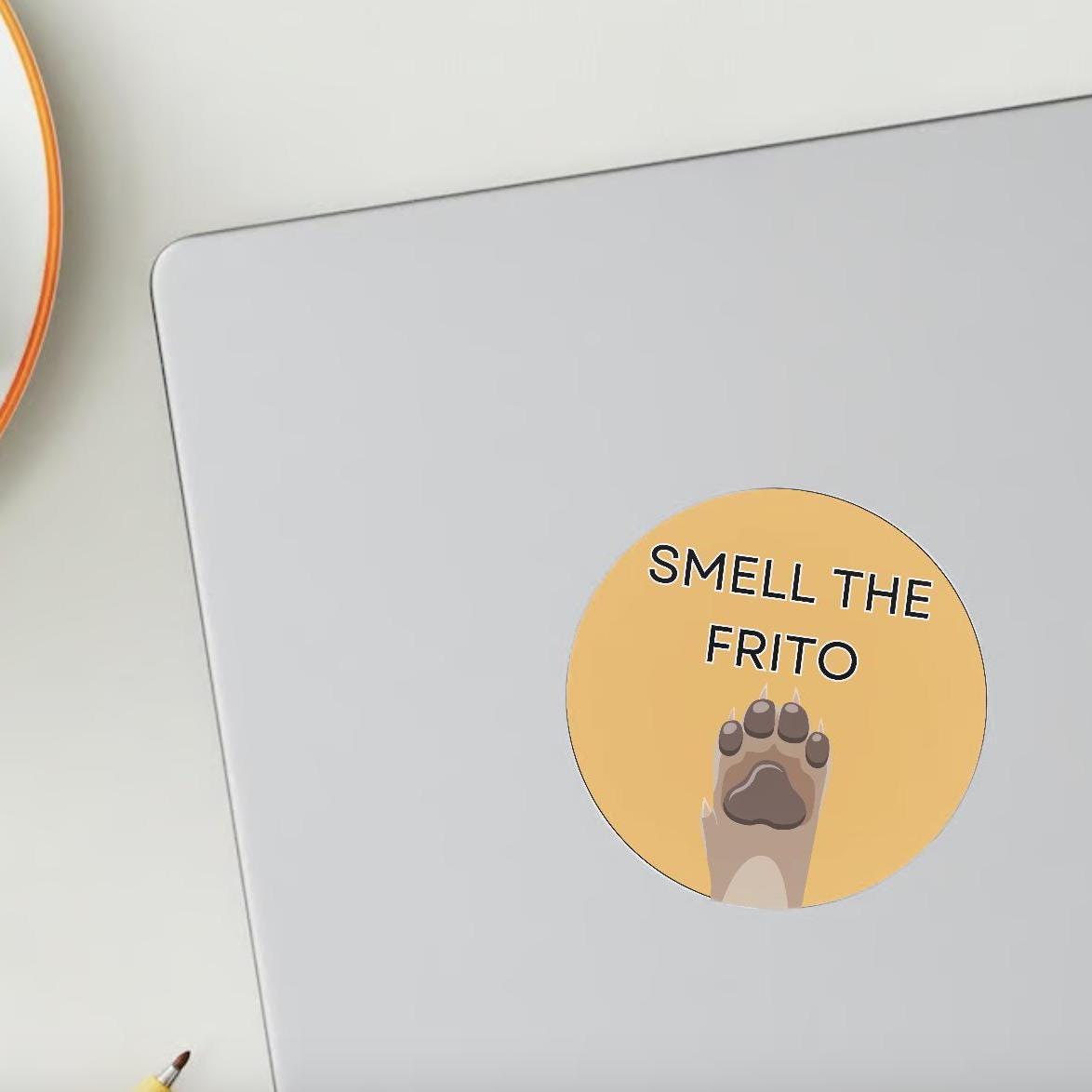 Smell the Frito Paw Vinyl Sticker, 3x3 inch Glossy Dog Lover Gift