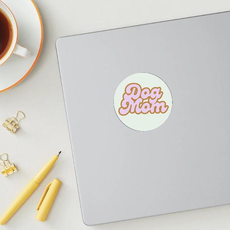 Dog Mom Sticker 3x3 inch Vinyl Sticker, Glossy, Waterproof