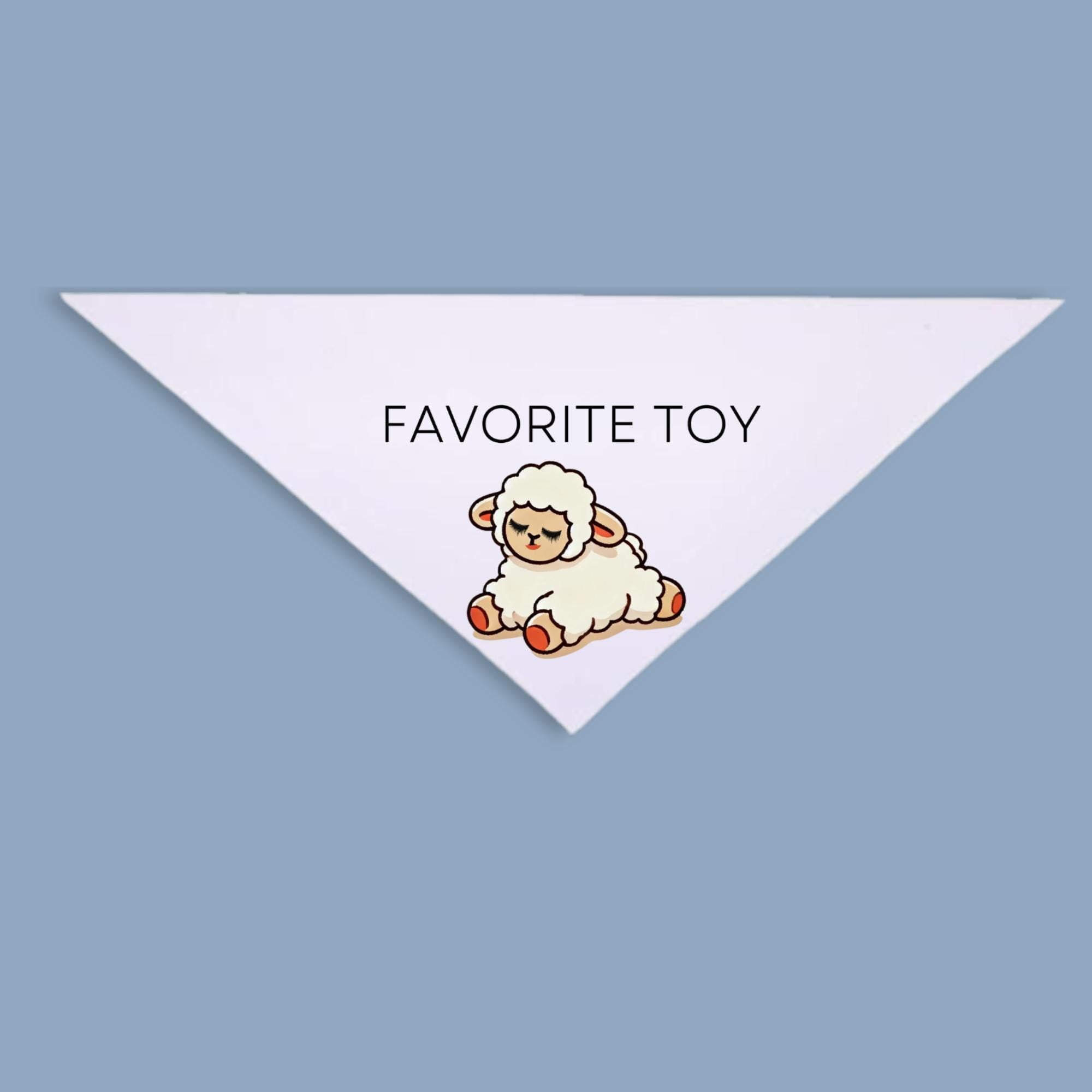 Lamb Chop Dog Bandana, Favorite Toy Dog Accessory, Funny Pet Scarf for Dogs