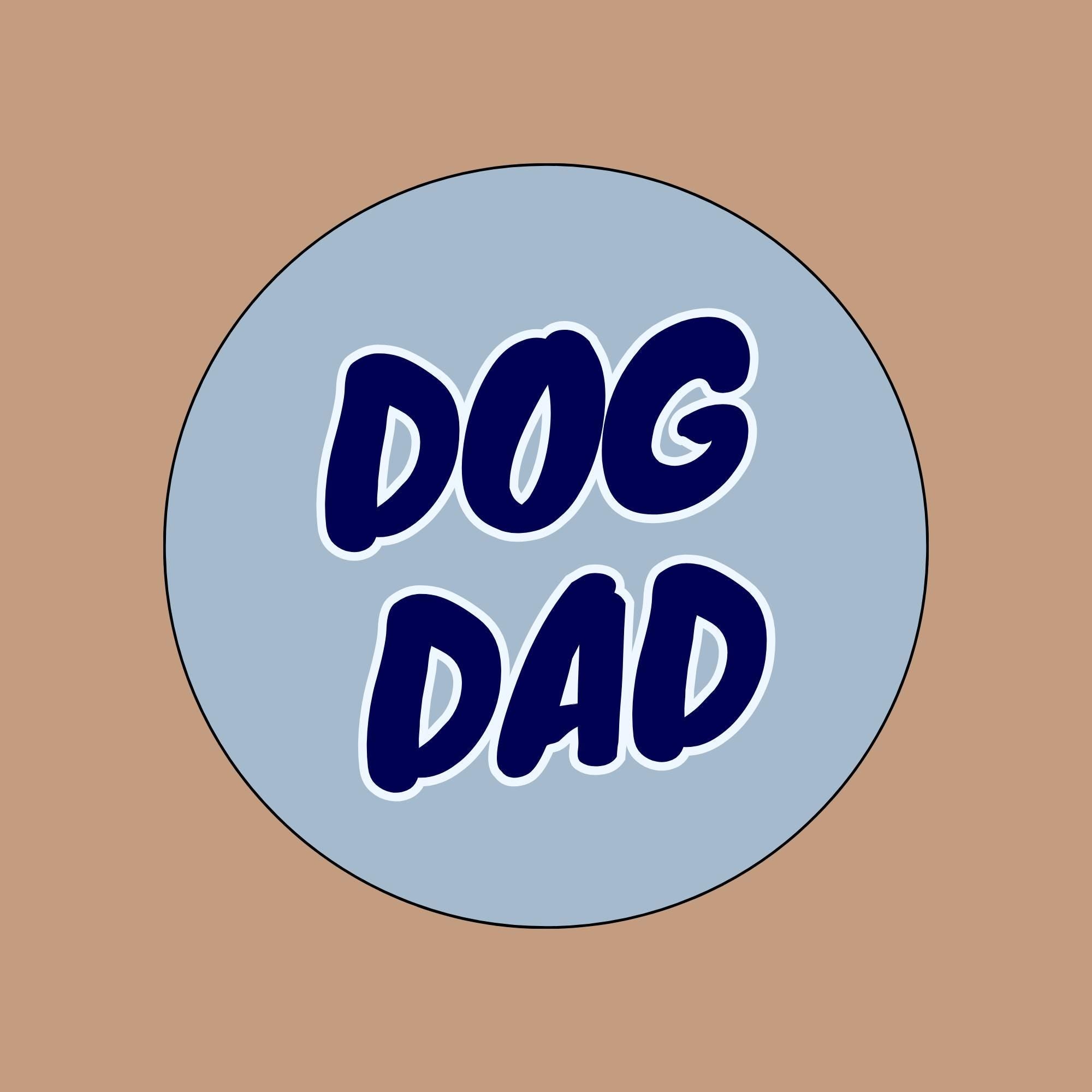 Dog Dad Vinyl Sticker, 3x3 Inch Glossy Sticker for Dog Dads