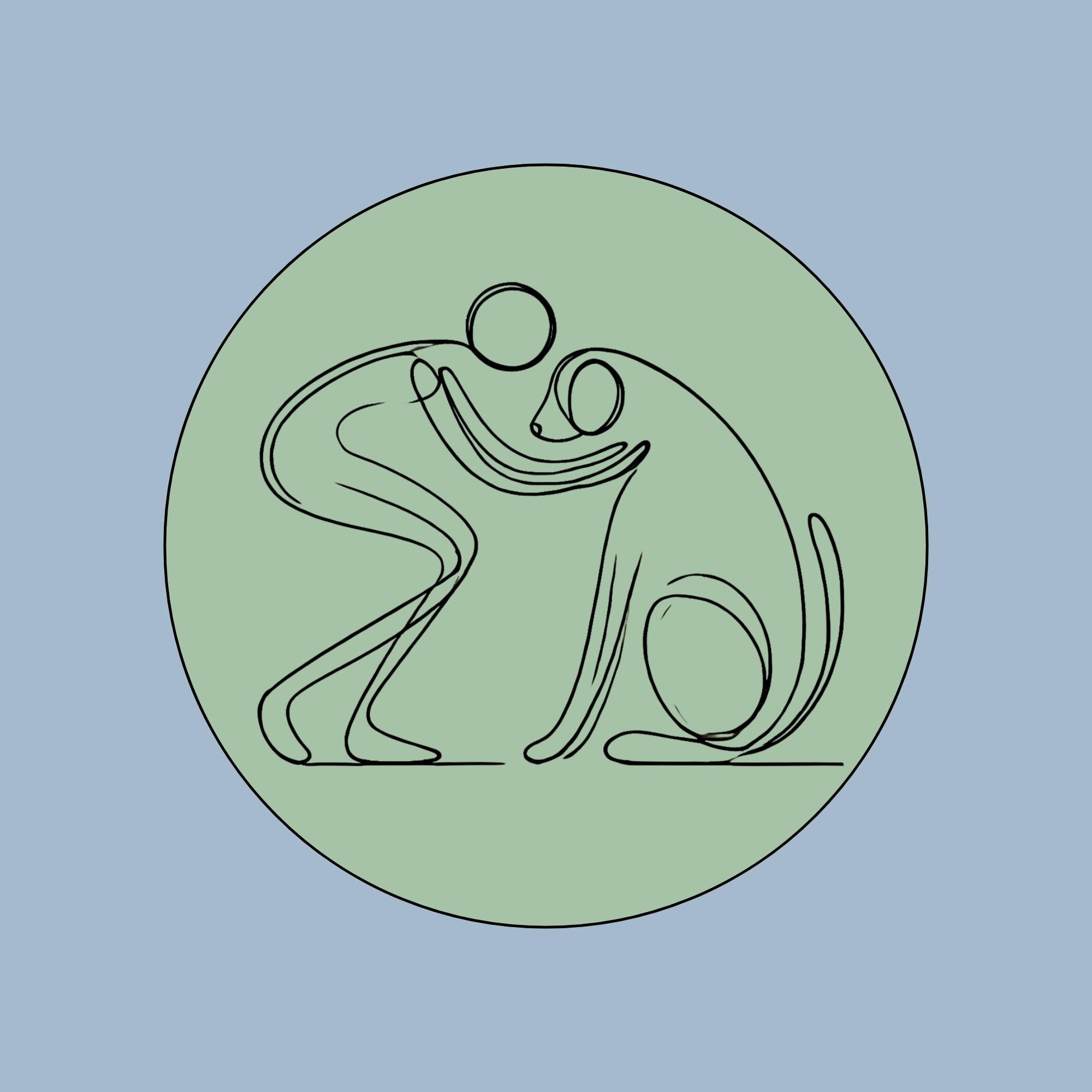 Custom Dog Hug Sticker – 3x3 Minimalist Vinyl Sticker with Pet Name, Big or Small Dog Design for Laptops, Bottles, Journals