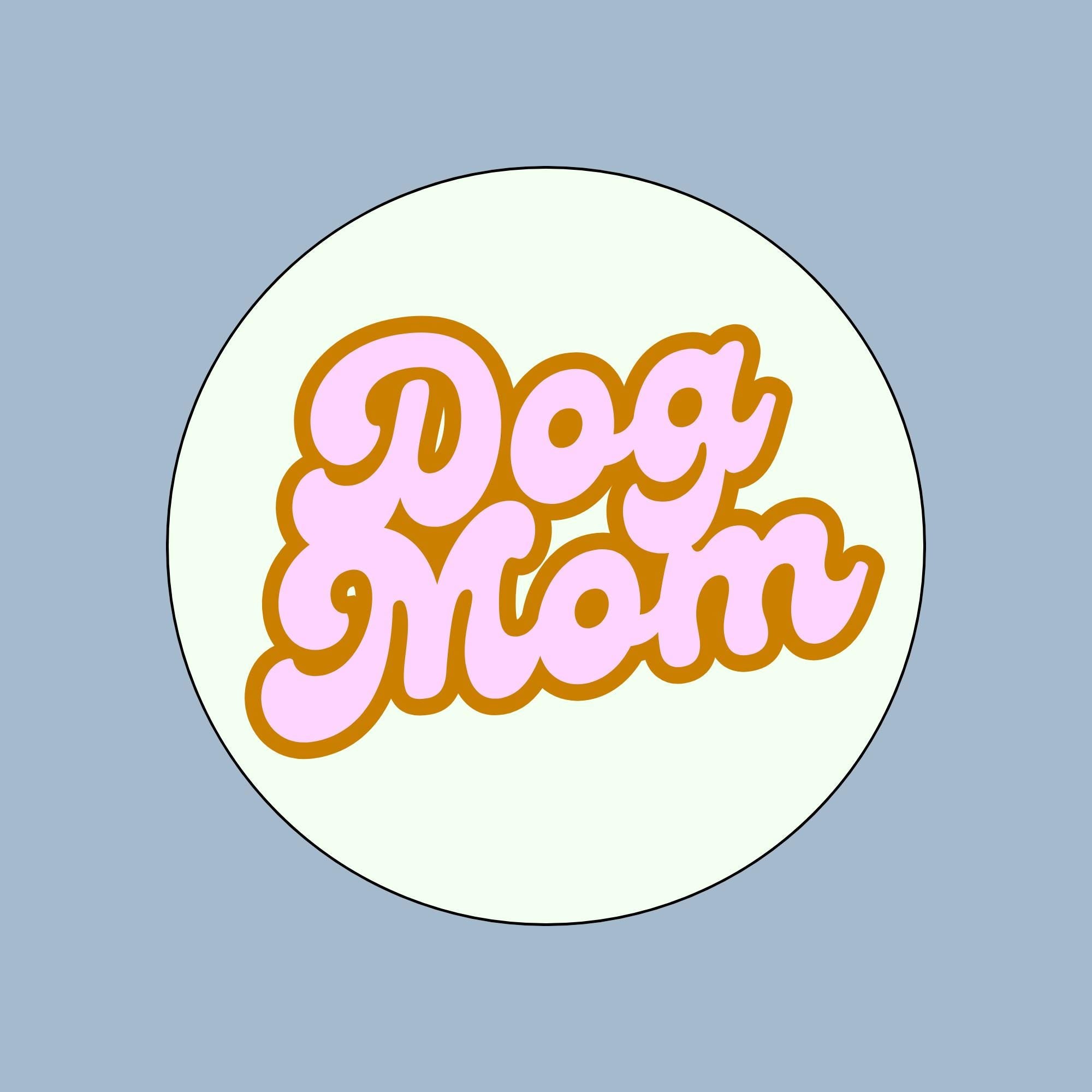 Dog Mom Sticker 3x3 inch Vinyl Sticker, Glossy, Waterproof