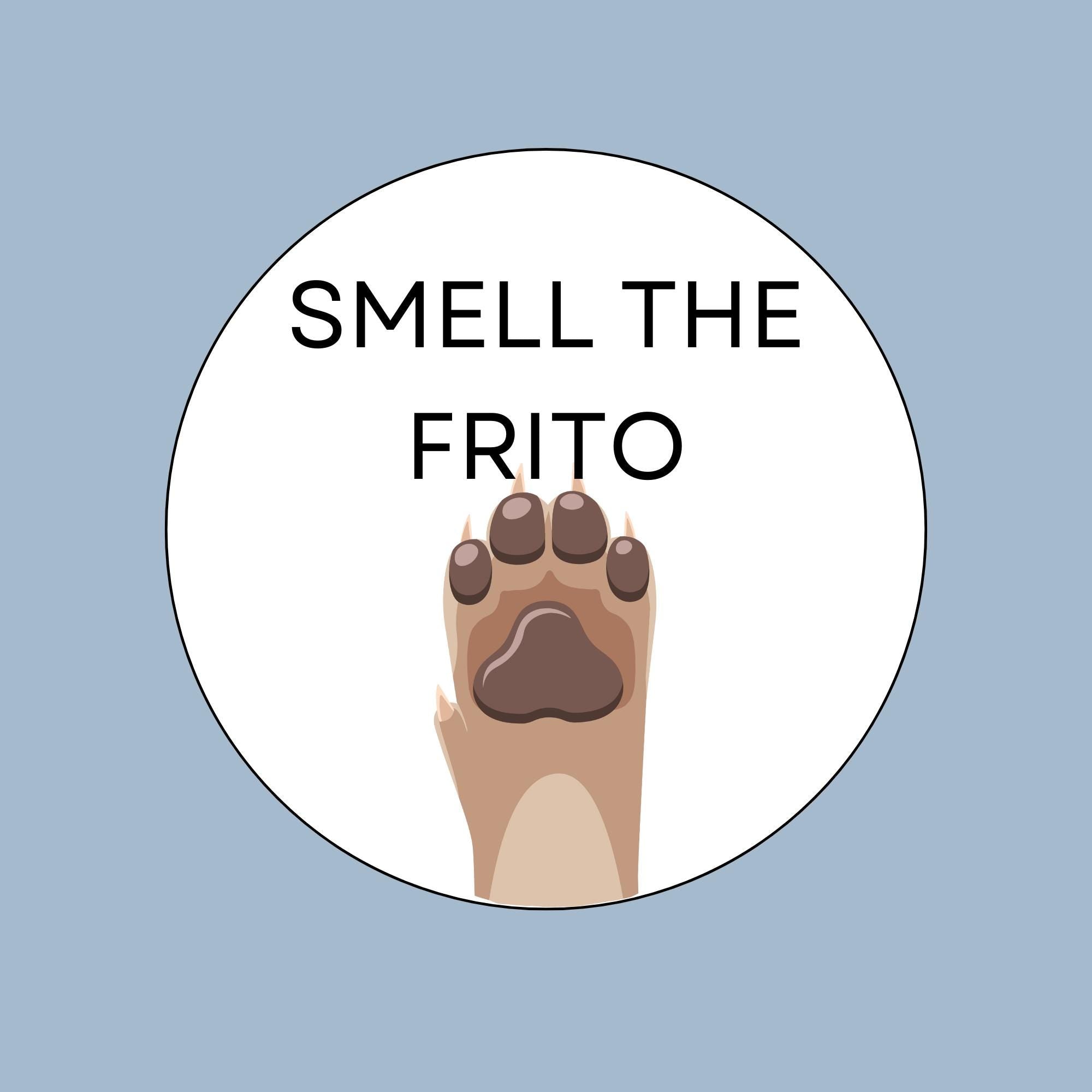 Smell the Frito Paw Vinyl Sticker, 3x3 inch Glossy Dog Lover Gift