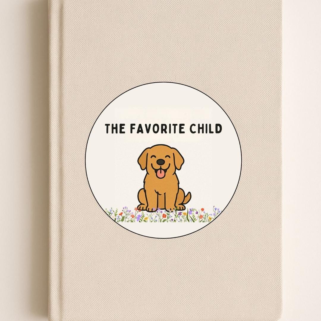 Favorite Child Dog Sticker, Personalized Pet Vinyl Sticker, Funny Gift for Dog Lovers