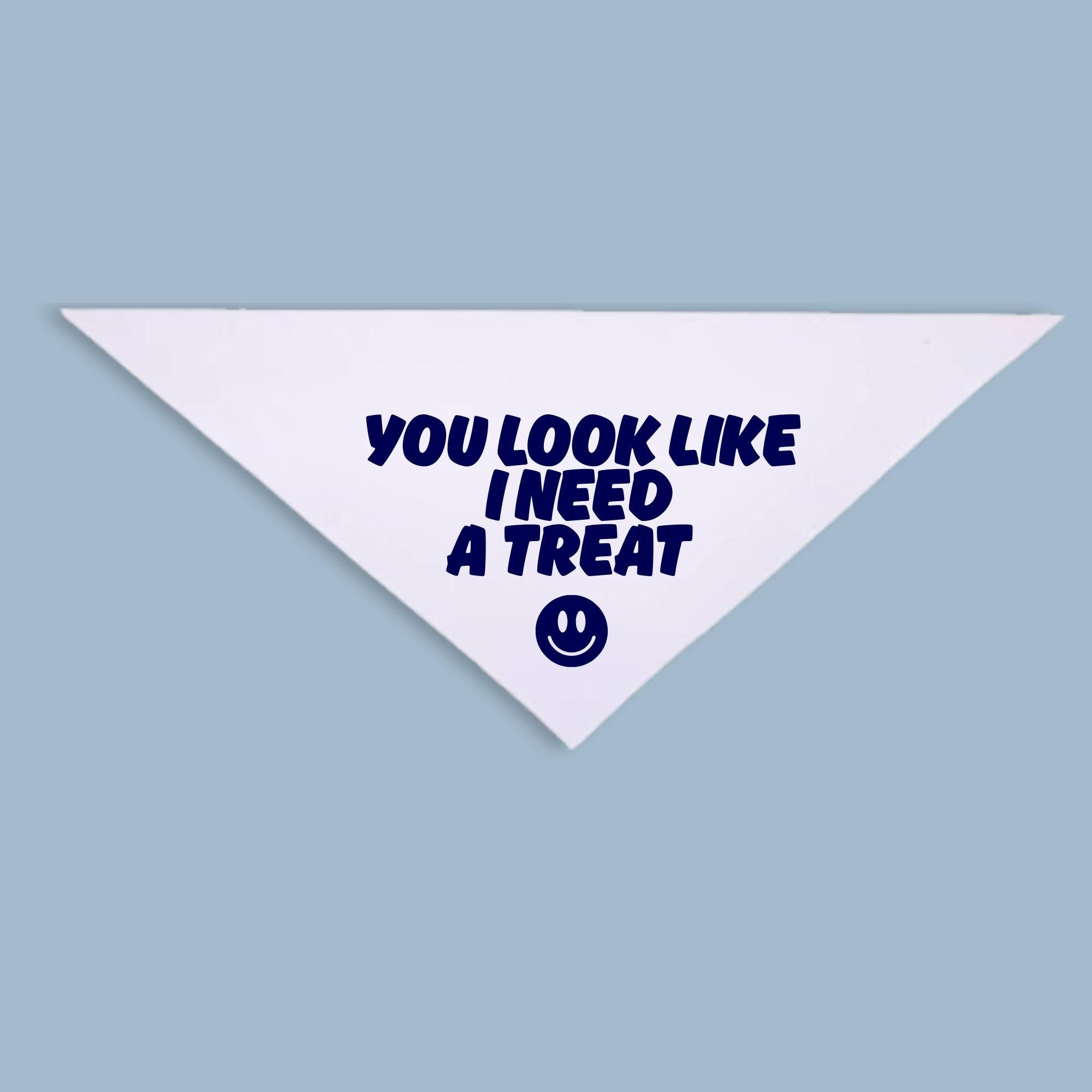 Funny Dog Bandana, You Look Like I Need a Treat, Cute Pet Scarf