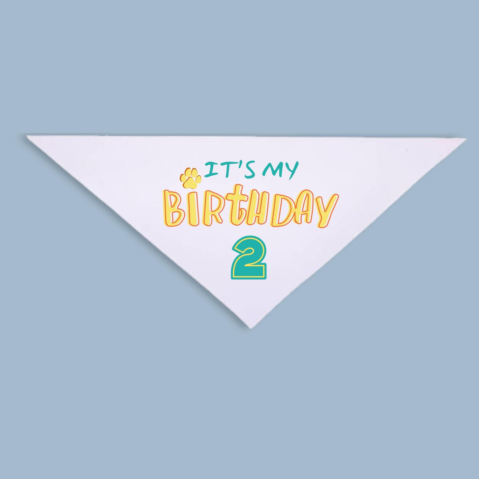 It’s My Birthday Dog Bandana, Custom Age Pet Scarf, Birthday Dog Outfit