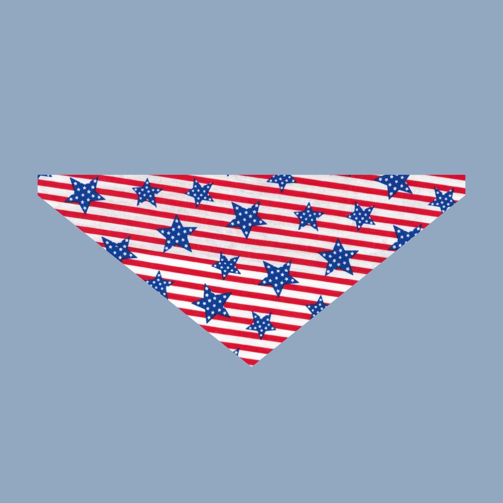 American Flag Dog Bandana – Hand-sewn Stars & Stripes Pet Scarf, 4th of July Outfit
