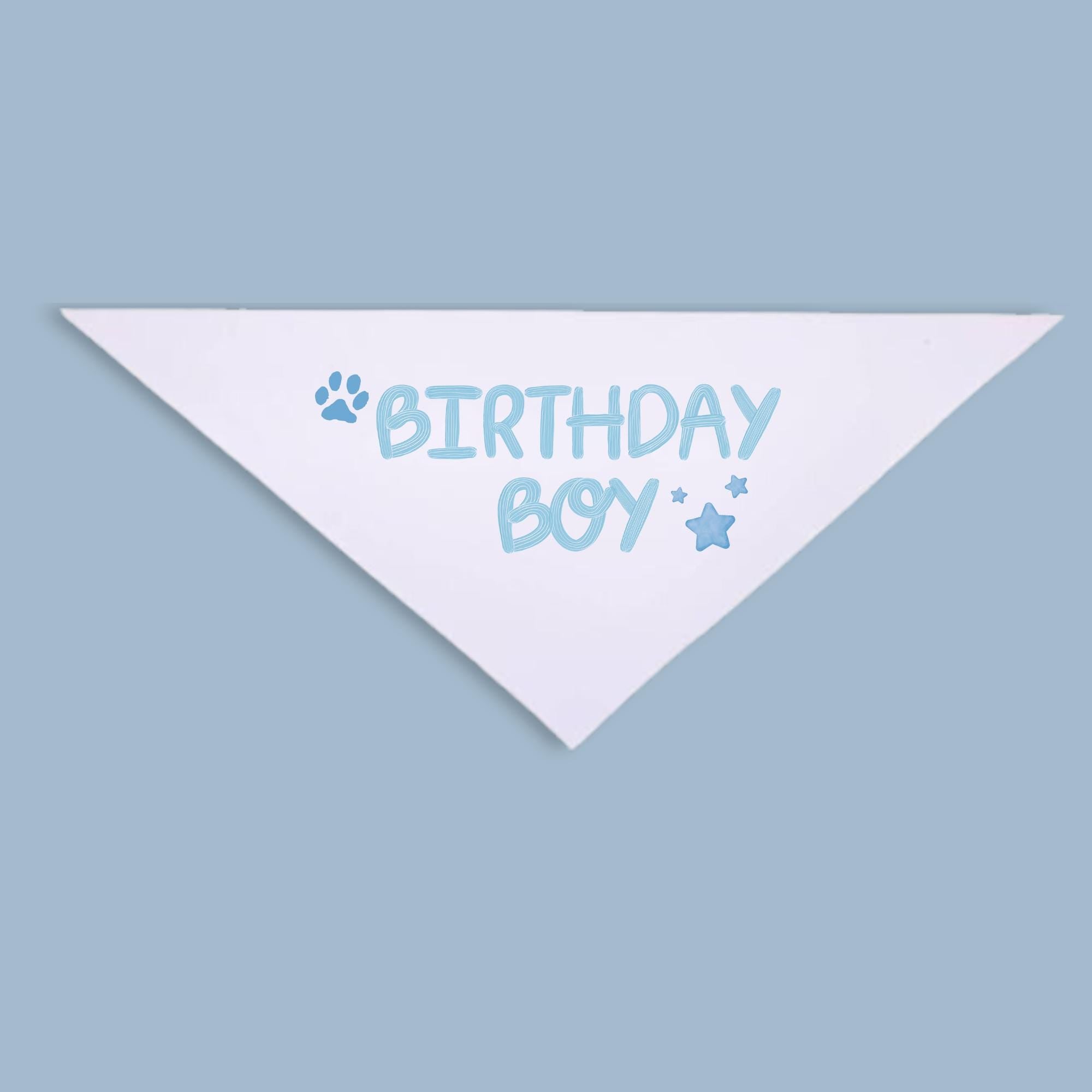 Birthday Boy Dog Bandana, Cute Dog Birthday Outfit, Blue Pet Scarf