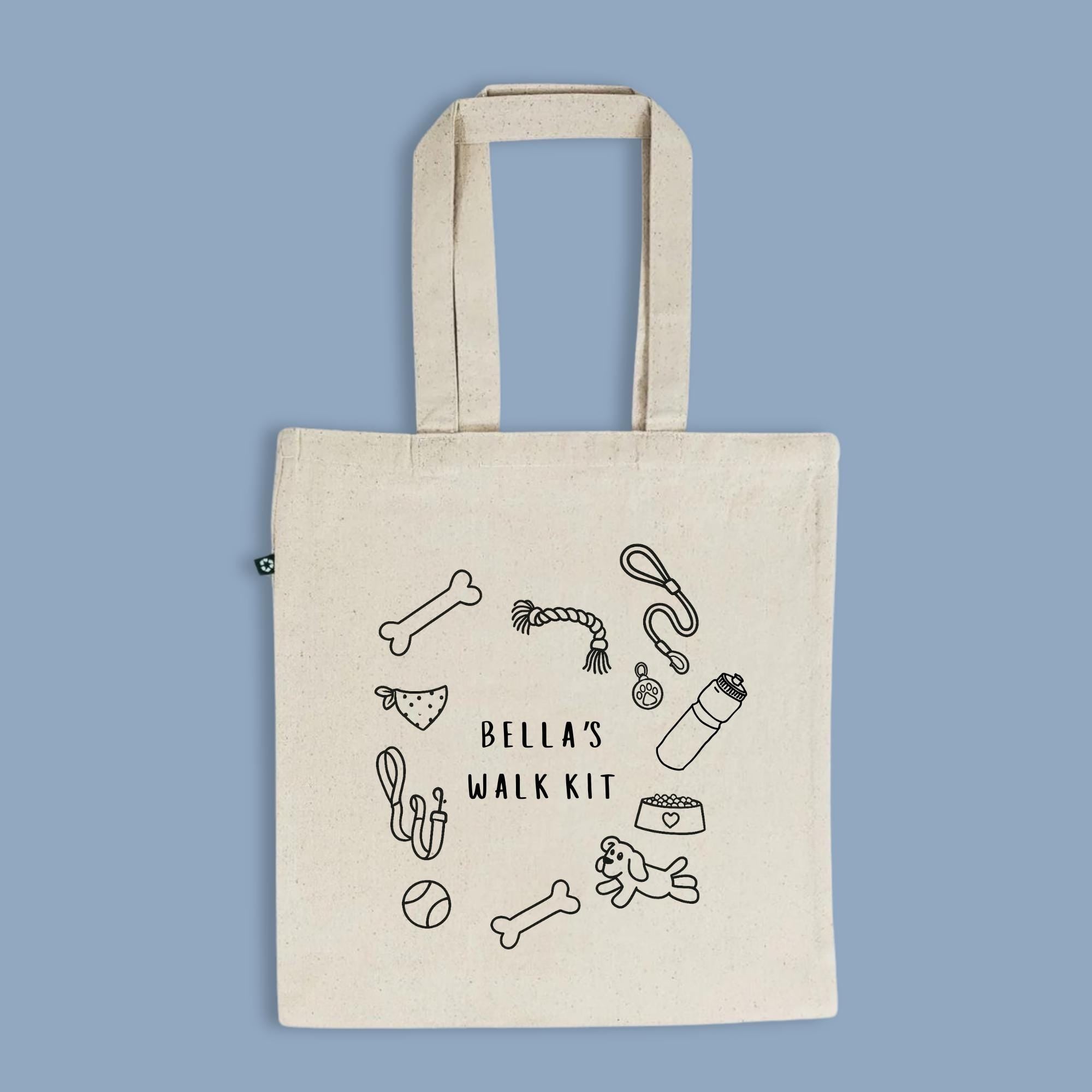 Custom Dog Walk Kit Tote Bag – Personalized Pet Walking Bag with Name
