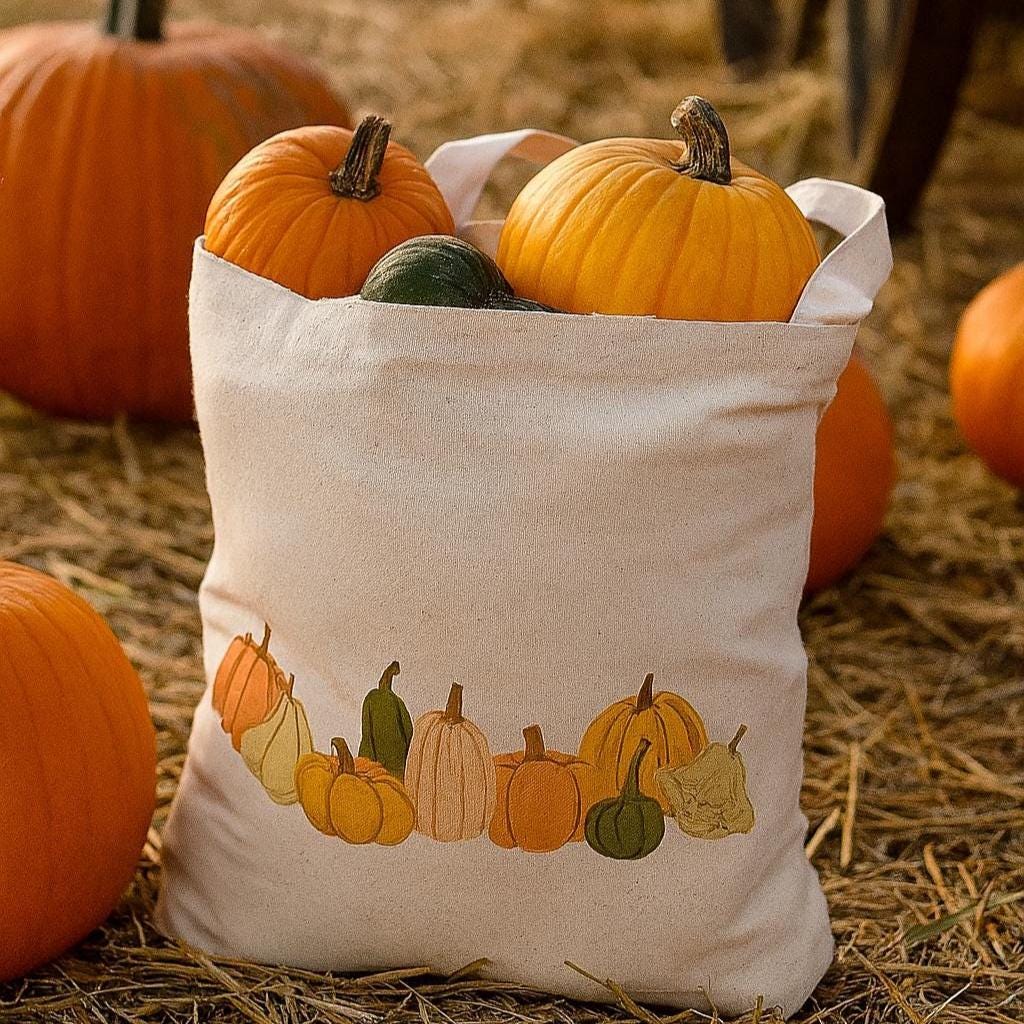 Pumpkins and Squash Fall Market Tote