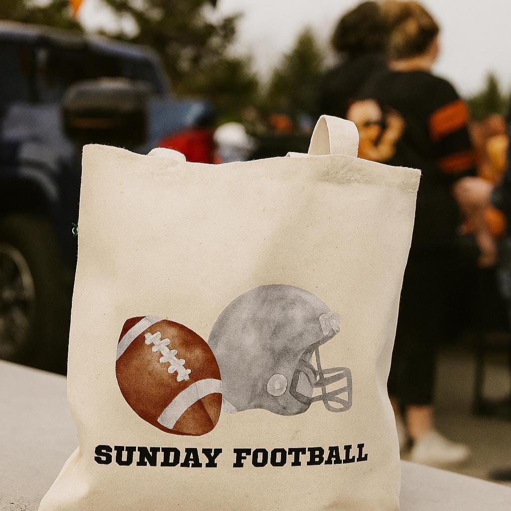 Sunday Football Tote Bag – Fall Game Day