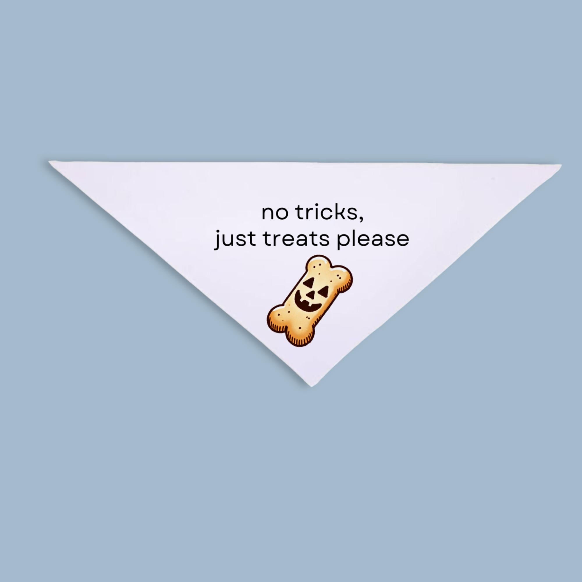No Tricks Just Treats Dog Bandana – Halloween Pet Accessory