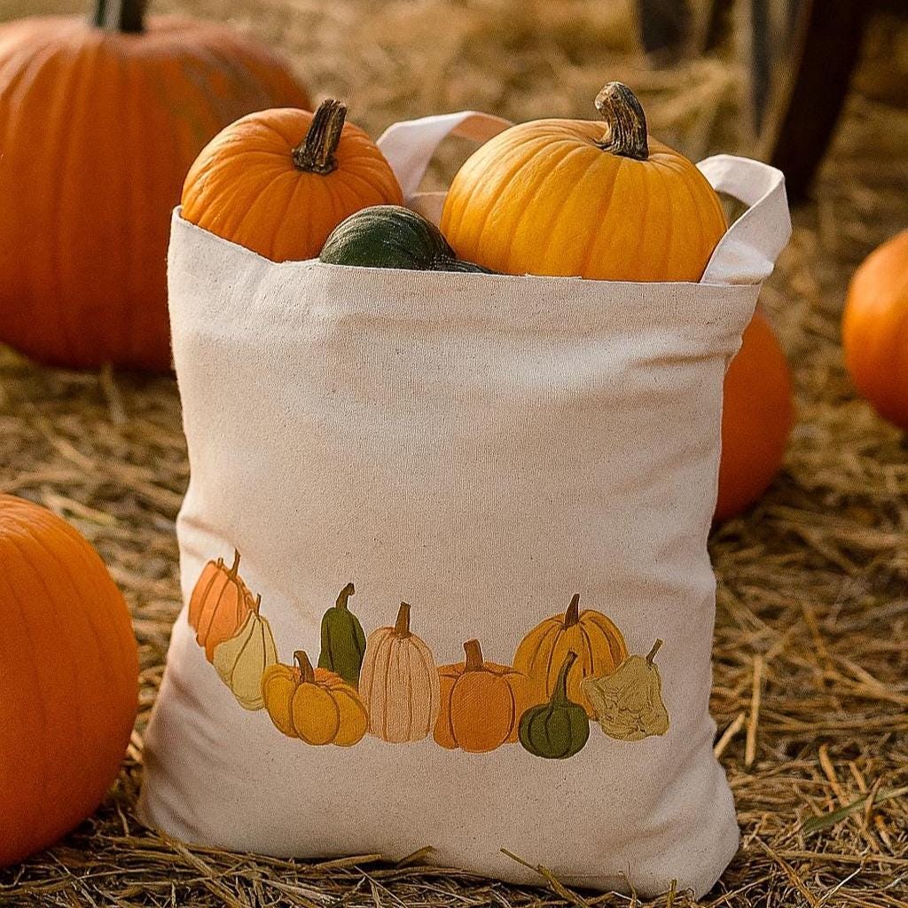 Little Pumpkin Dog Bandana + Fall Harvest Tote Bag Set – Autumn Pet Gift