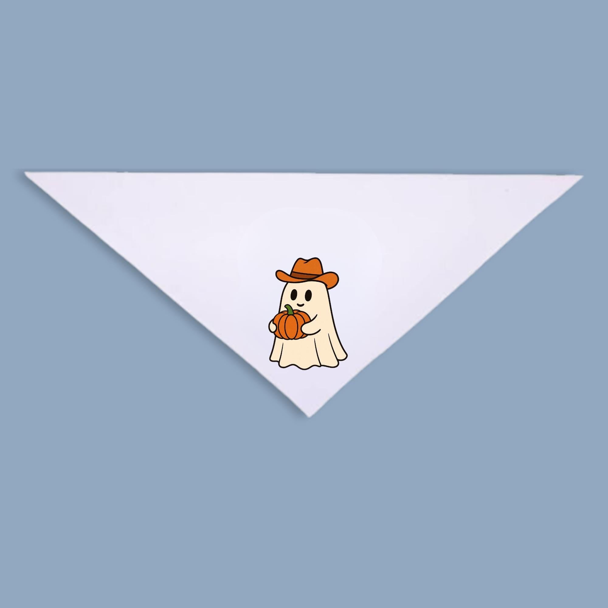 Cowboy Ghost with Pumpkin Set - Pet Bandana & Tote