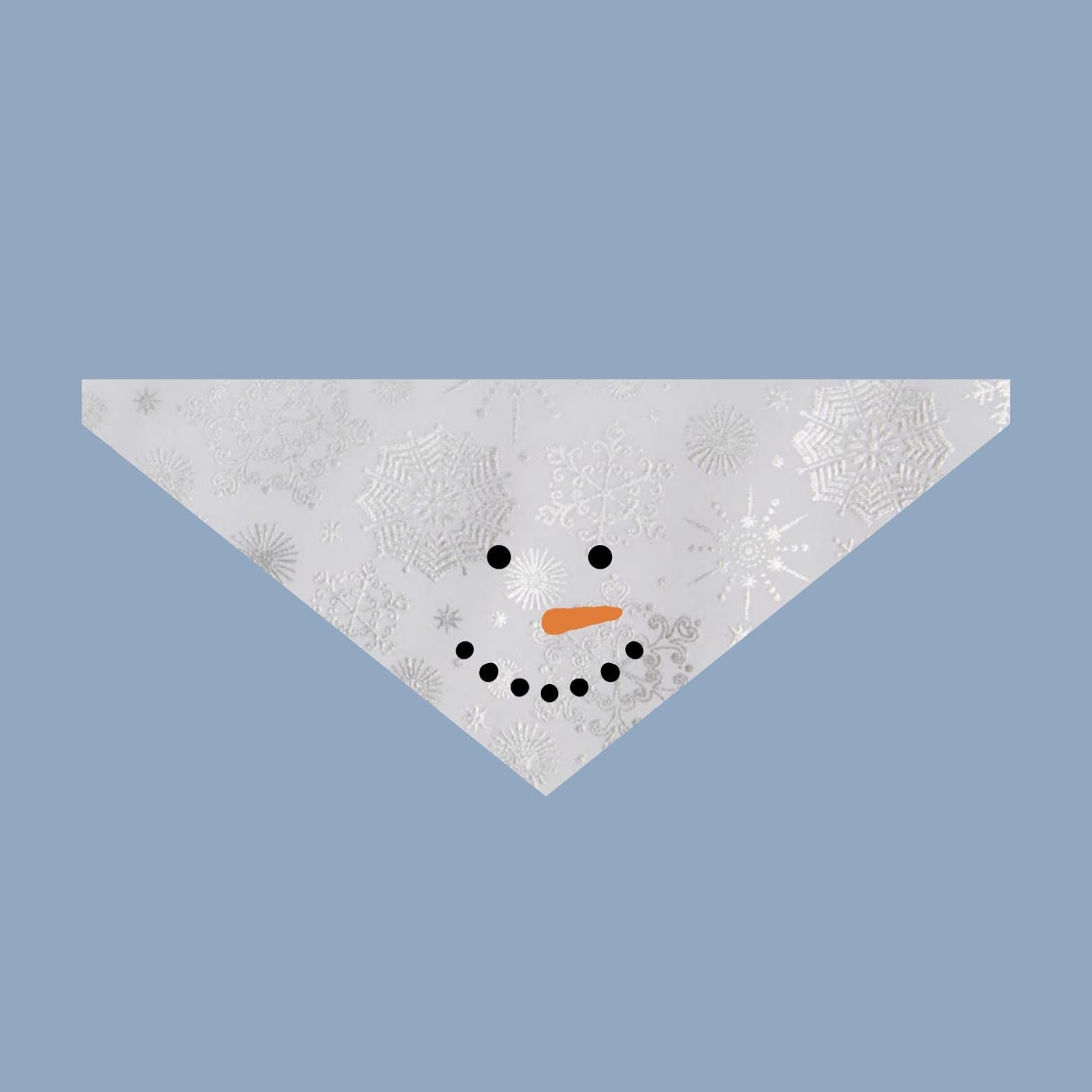 Snowman Face Dog Bandana - Winter Scarf