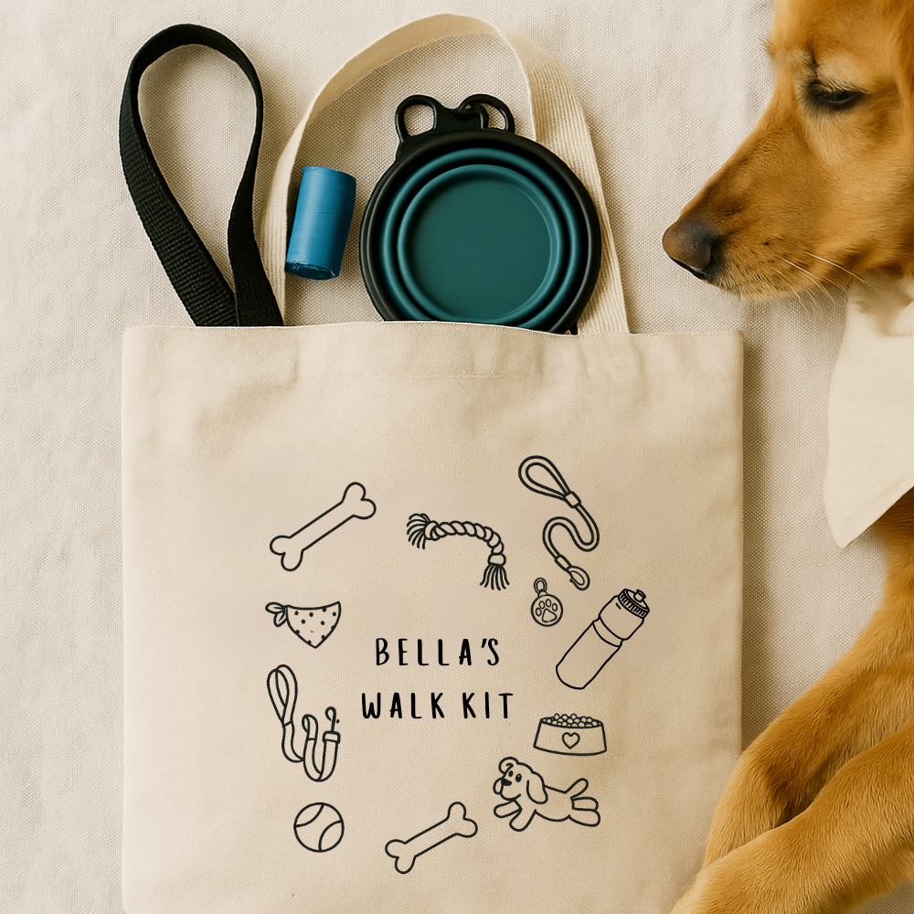 Personalized Dog Name Walk Tote